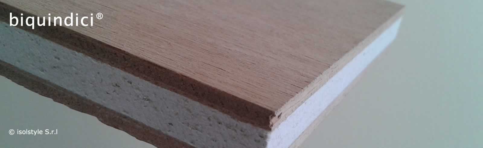 Pannello per parete in silicato di calcio 900 rivestito in compensato di okoume