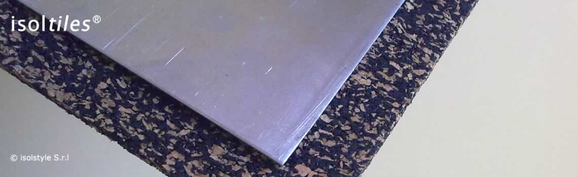 Piastrella isoltiles per raddrizzamenti in sugherogomma - lamiera di alluminio